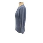 Brochu Walker  Saskia Relaxed V-neck‎ Sweater Cotton Wool Blue Size Small Photo 5