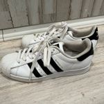 Adidas  Superstar Black White Lace Up Low Top Sneakers Women's Size 7 Mens 6 Photo 3