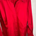 Lane Bryant 22/24 Womens Button Down Shirt Top Red Long Sleeves Cotton Spandex C Photo 7