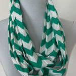 Source Unknown Green and White Chevron Infinity Scarf Photo 0