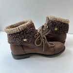 Cliffs by White Mountain Ankle Boots Knit Cuff Lace Up Brown Womens 8.5M Size 8.5 Photo 5