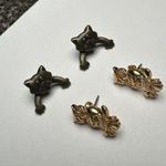 Cat Signed JJ & Avon Owl Stud Pierced Earrings Lot Of 2 Photo 4