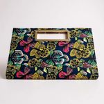 Multicolor Butterfly Rectangular Convertible Clutch Crossbody Purse Wedding Blue Photo 0