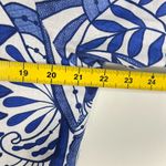 Farm Rio NWOT  Linen Lace Nature Short-Sleeve Crop Wavy Blouse Size L Blue Photo 12