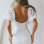 NWT Catch Feelings Sweetheart Neckline Crochet Lace Overlay White Dress Size M Photo 1