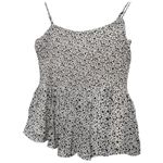 Lush Clothing New Lush Printed Cheetah Pleated Adjustable Spaghetti Strap Cami White Black S Photo 3