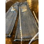Vibrant  Distressed Flare Jeans Women 5/26 Boho Western Cowgirl Aztec Fringe Photo 4