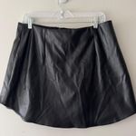 ASOS  Black Faux Leather Mini Skirt Curved Hem Photo 1