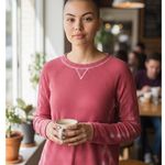 Sweet Romeo  Womens Dusty RoseTie Dye Thermal Thumbhole Long Sleeve Shirt Sz XS Photo 1