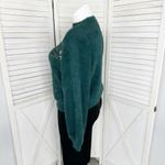 Nine West  x Cara Santana Sweater Sequin Fuzzy Teal Green XXL Pullover Photo 2