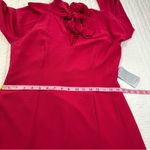 Maggy London Women's Tie Neck Bubble Crepe Fit and Flare Long Sleeves Dress Photo 6