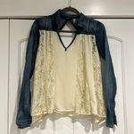 Free People denim and lace top small.bohemian Photo 3