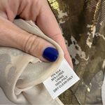 Gibson  Silk Blend Gold Metallic One Shoulder Blouse Size M Photo 4