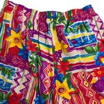 Vintage 90s Napa Valley Pullon Shorts L Red Tropical Floral Elastic Pockets Size L Photo 3
