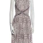 L'Agence L’AGENCE Dress Clio Shirred Silk Floral Knee Length in Ivory Photo 0