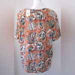 NWT Vintage ‘90s Heritage Road Terracotta Print Relaxed Fit Short Sleeve Blouse Orange Size M Photo 5