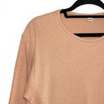 Uniqlo Tan Thermal Waffle Knit Round Hem Casual Lounge Top Photo 2