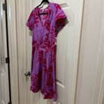 Old Navy waist defined v-neck flutter sleeve dress purple tropic size large NWT Photo 3