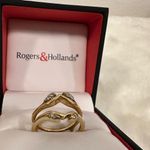 Diamond wedding ring wrap guard! 14K gold vintage style double band! Photo 2