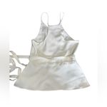 Amanda Uprichard ‎ White Wrap Sleeveless Peplum Top Size P Photo 1