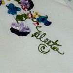 Vintage 80’s Hand Painted Floral Grandma Crew Neck Sweatshirt Cream Size XL NWT Purple Photo 7