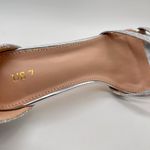 Allegra K  Ankle Strap Heels Womens 7 Silver Glitter Criss Cross Stiletto Party‎ Photo 6