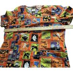 Scrubstar Halloween V Neck Top Womens Medium Short Sleeve Pockets Spooky Season Photo 7