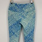 IBKUL Ankle Pants Womens Size 6 Blue Aqua Print Stretch Golf Resort Activewear Photo 5