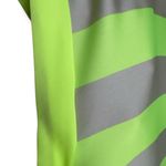 EXPRESS NWOT  Women’s Neon Green Grey Striped Neck Top w/ Zipper Back Size L Photo 3