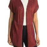 Catherine Malandrino  Womens Morocco Red Slub Open Cardigan Sweater Photo 0