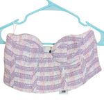 ZARA New NWT Cropped Bra Tweed Purple White Striped Stripes Kawaii Twee Small Photo 0