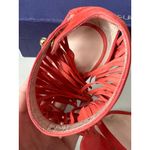 Stuart Weitzman Red Suede Fringe Ankle Strap Heels Size 7.5 Photo 4