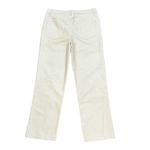 Miou Muse Faux Leather Vegan Cream Long Pants Large Straight Leg High Rise‎ Photo 2