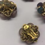 Lot Of 2 Vintage Clipon Costume Earrings Bead Cluster / Beaded 1 Signed Fredrick Photo 10