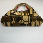 Orla Kiely Classic Zip Shoulder Bag Multi Stem Print Coated Canvas Browns/Tan Brown Photo 1