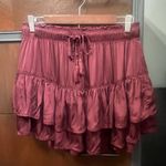 Aerie Burgundy Eggplant Satin Ruffle Mini Skirt Sz Medium Photo 1