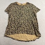 ZARA Tan & Black Cheetah Leopard Print Crewneck Short Sleeve 100% Cotton T-Shirt Photo 0