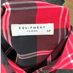 Equipment  Femme 100% Silk Signature Silk Shirt Red and Black Plaid, Size S, EUC Photo 1