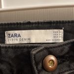 ZARA  faded black distressed jeans with snakeskin print stripe waist 27 length 36 Photo 4