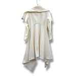 Akira  Asymmetrical Coat Sz S/M Off White Draped Collar Longline Statement Layer Photo 2