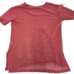 ZARA ‎ Top Womens Small Pink Crochet Knit Sheer Short Sleeve Boho Summer Top Photo 1