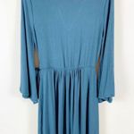 Bobeau Small Dusty Teal Blue Forest Faux Wrap Dress Photo 5