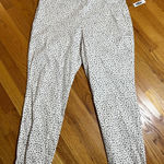 Old Navy High Waisted Pixie Ankle Pants Black White Leopard Print Career 18 NWT Photo 0