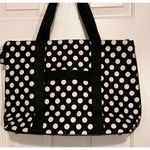 Black and White Insulated Dot Tote with Jane and a Black Bow 20" Long x 14" Tall Photo 1