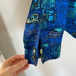 Chico's Chico’s Silk Blend New York City Taxi, Market, Bakery Printed Blazer Jacket Photo 6