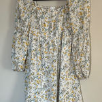 Exlura Chic Floral Long Sleeve Dress in White and Yellow Photo 0