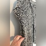 Eileen Fisher  Sweater L Black White Fuzzy Cross Open back Chunky Casual Travel Photo 6