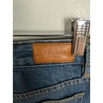 Sézane SEZANE Dark Wash High Waisted Slim Tapered Jean Raw Hem Button Fly Women's 29 Photo 3