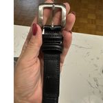 Rolf's Classic Black Leather and Silver Basic Unisex Dress Belt, Size M,Like New Size M Photo 1