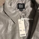BDG Urban Outfiters Sasha Light Gray Vegan Leather Jacket NWT L Photo 2